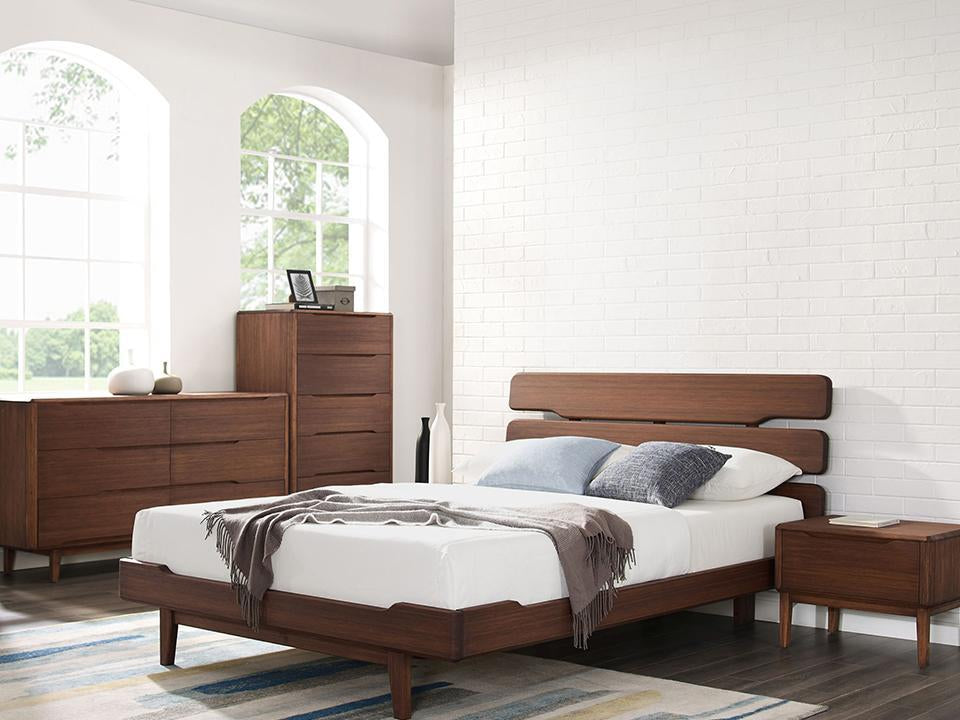 Greenington's Modern and Sustainable Currant California King Solid Bamboo Platform Bed in Caramelized Finish