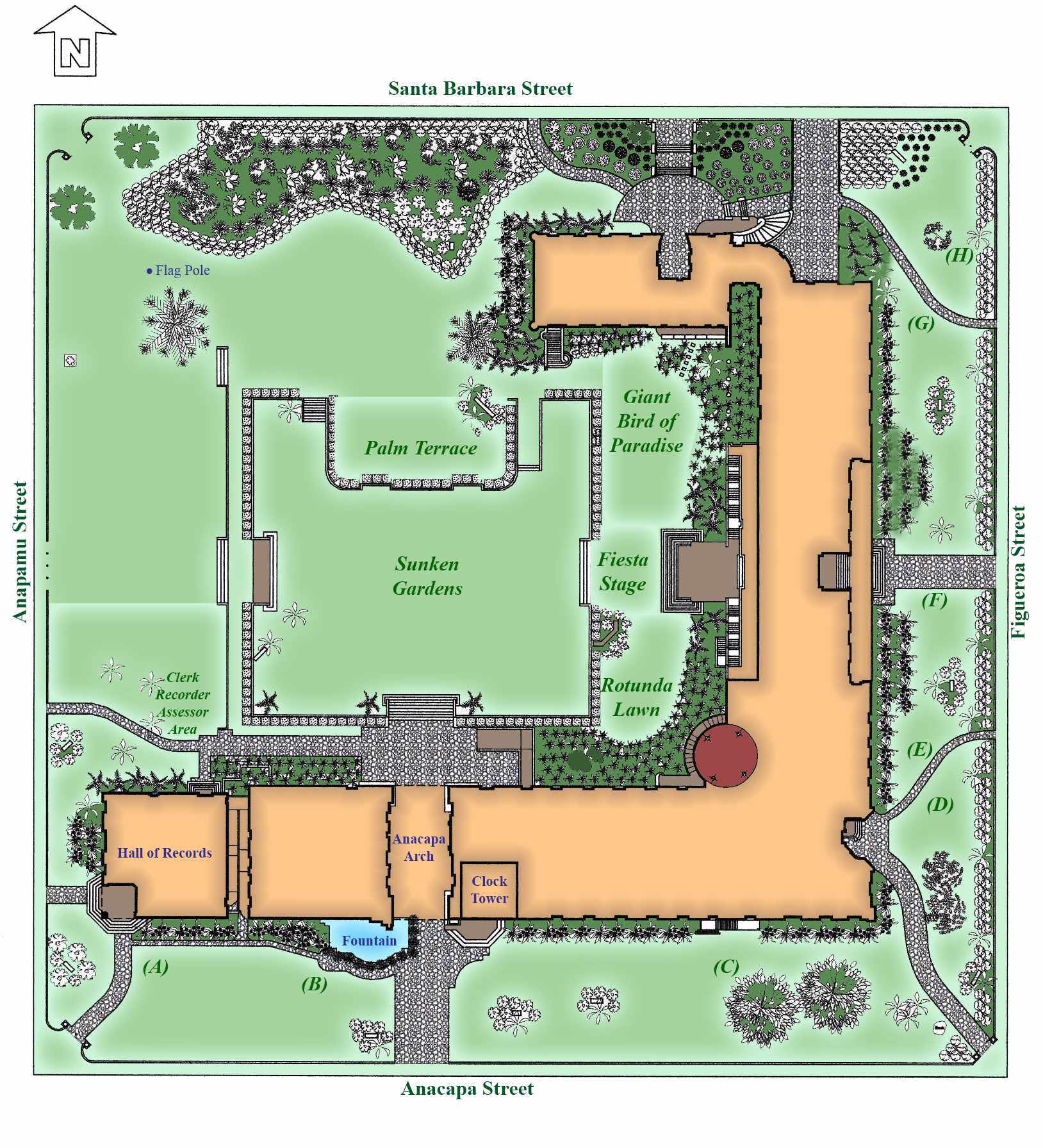 Santa Barbara courthouse map