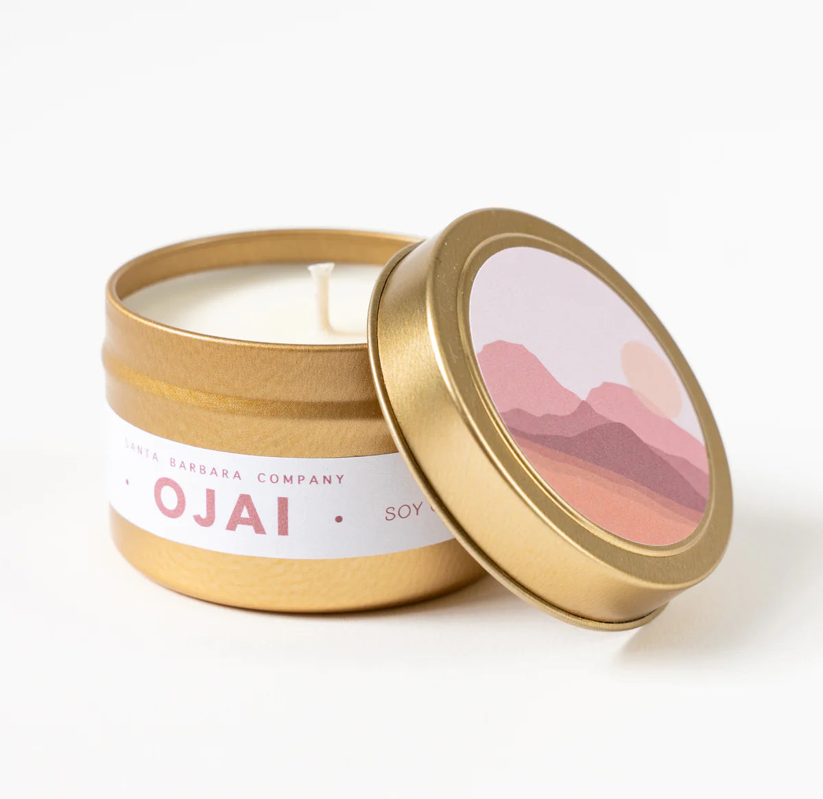 Ojai travel candle in gold tin