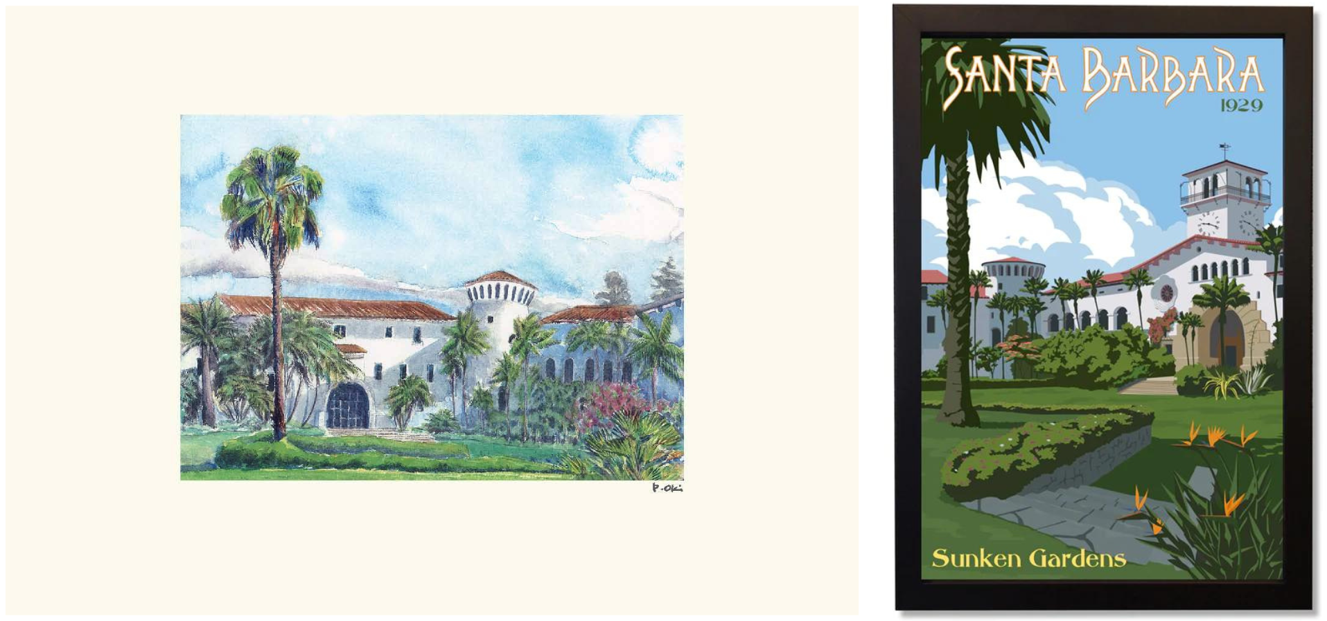 Sunken Garden courthouse print and note card