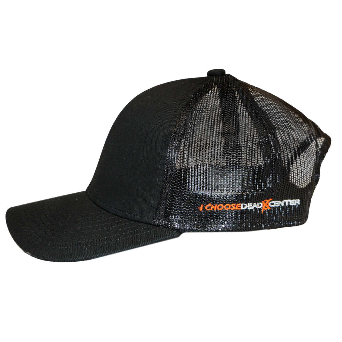 Black/Black Mesh Adjustable Dead Center Archery Products X Logo Hat