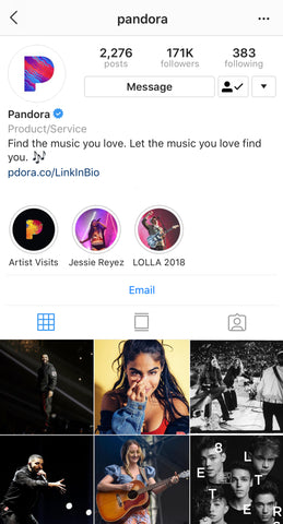Pandora Instagram