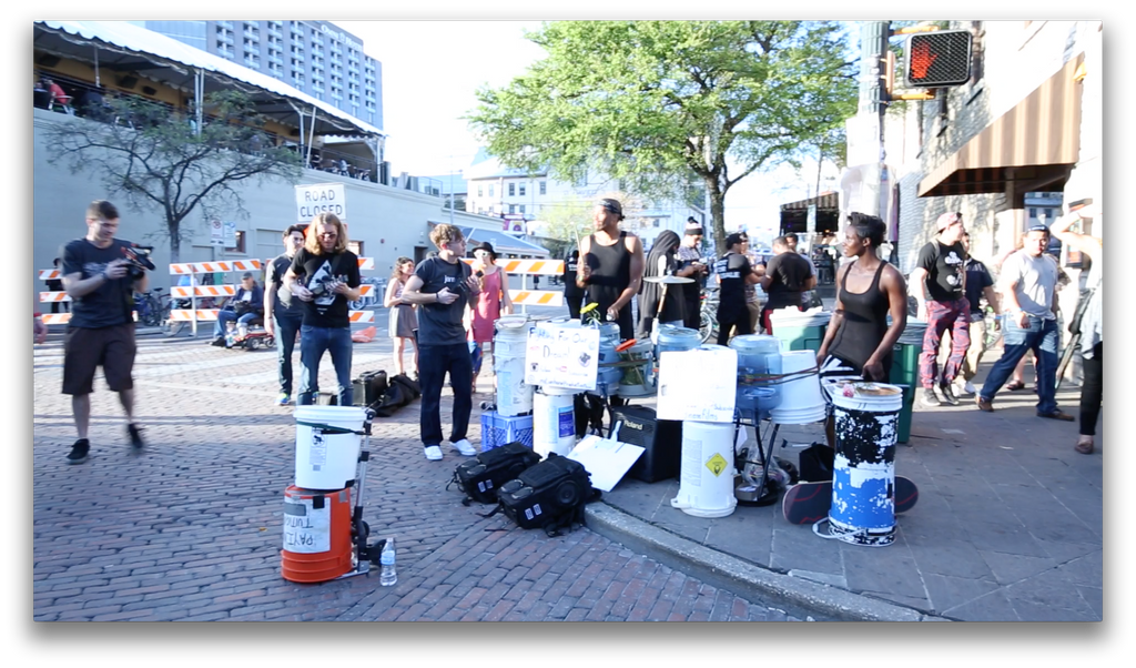 Jamstik street performance with drums