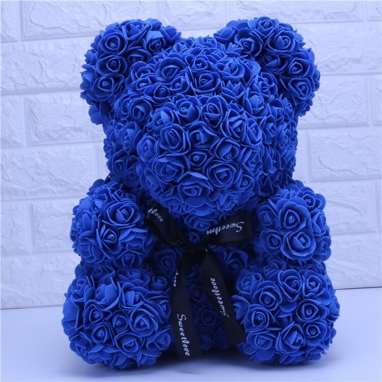 blue rose teddy bear