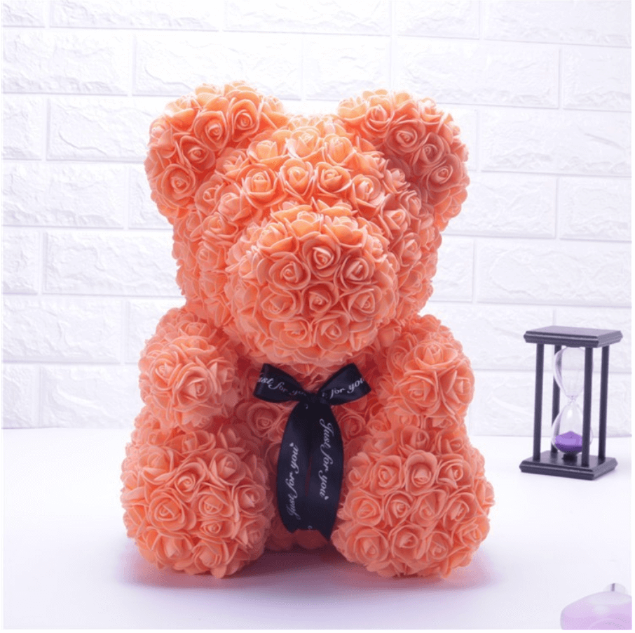 orange rose teddy bear