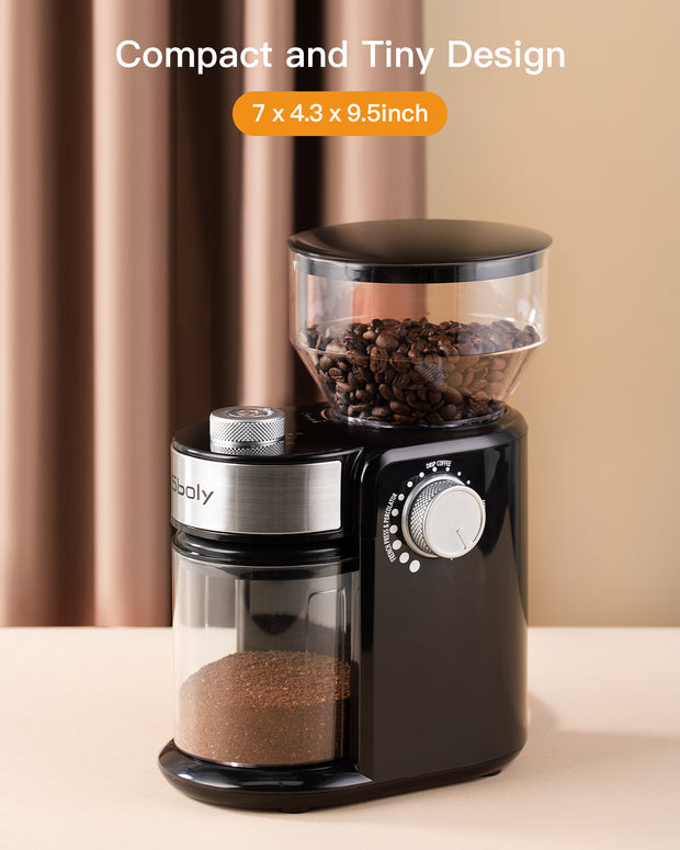 电动毛刺咖啡研磨机与18研磨设置清洁刷可调毛刺磨咖啡研磨机为浓缩咖啡, 滴咖啡, 法式压滤咖啡