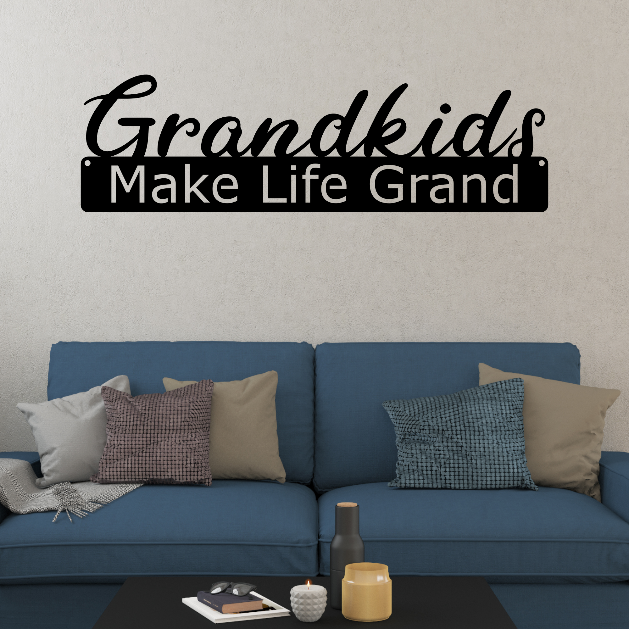 Grandkids Make Life Grand Metal Sign, Grandparent Wall Decor, Metal Grandparent Sign, Family Decor, Grandparents Gift, Grandchildren Sign,
