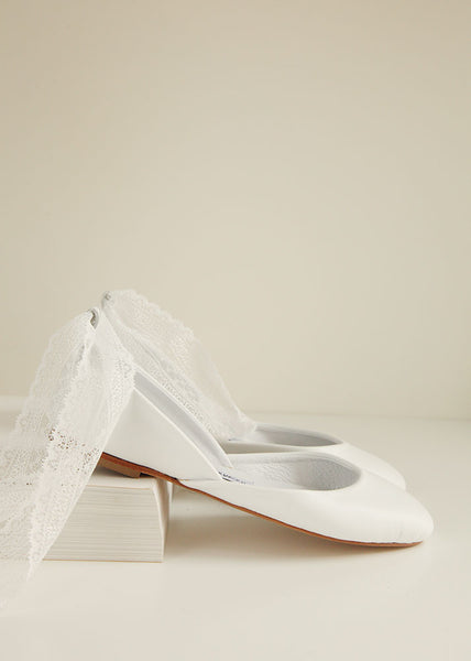 white lace flats