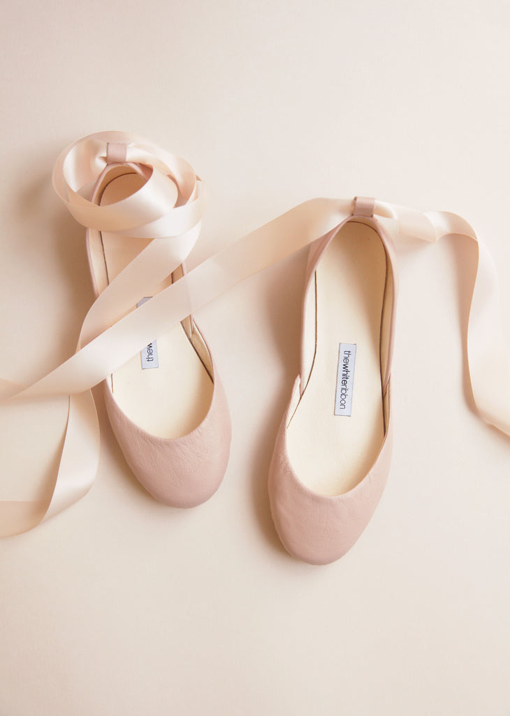 satin ballet shoes with ribbons