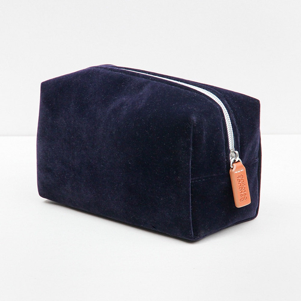 navy velvet handbag