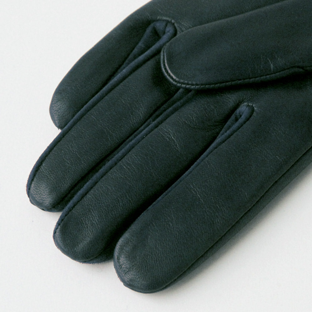 dark green leather gloves
