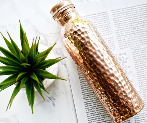 copper water bottle - hydration - self care over the holidays