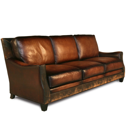 distressed sofa leather brown handmade sofas