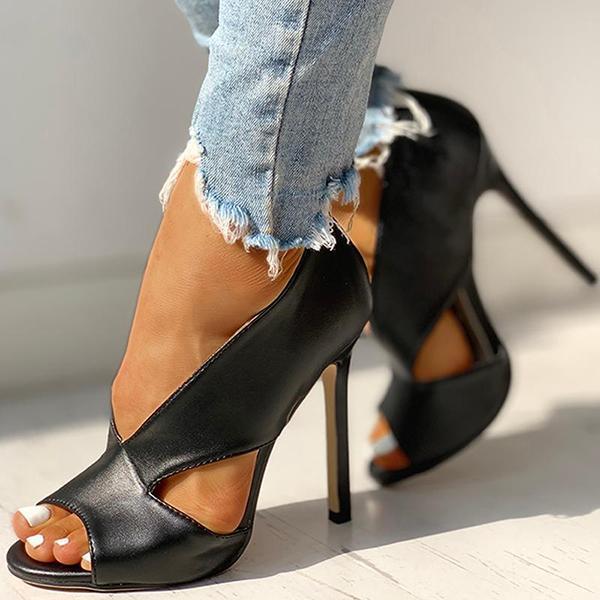 peep toe cutout thin heels