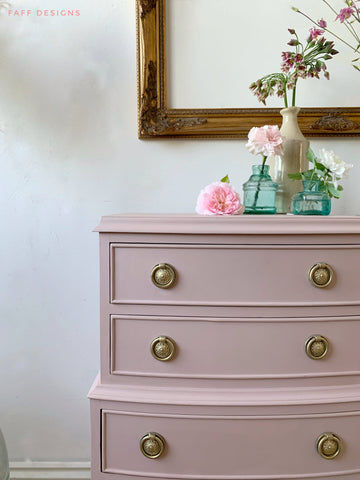 bedside tables painted in dixie belle tea rose 