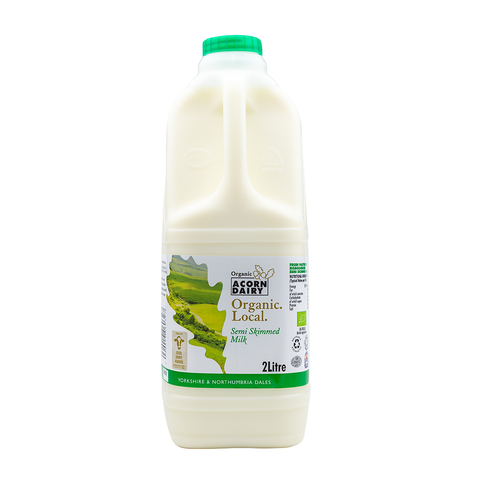Acorn Dairy Organic Milk 2 Litre - Semi Skimmed - Langthorpe Farm Shop