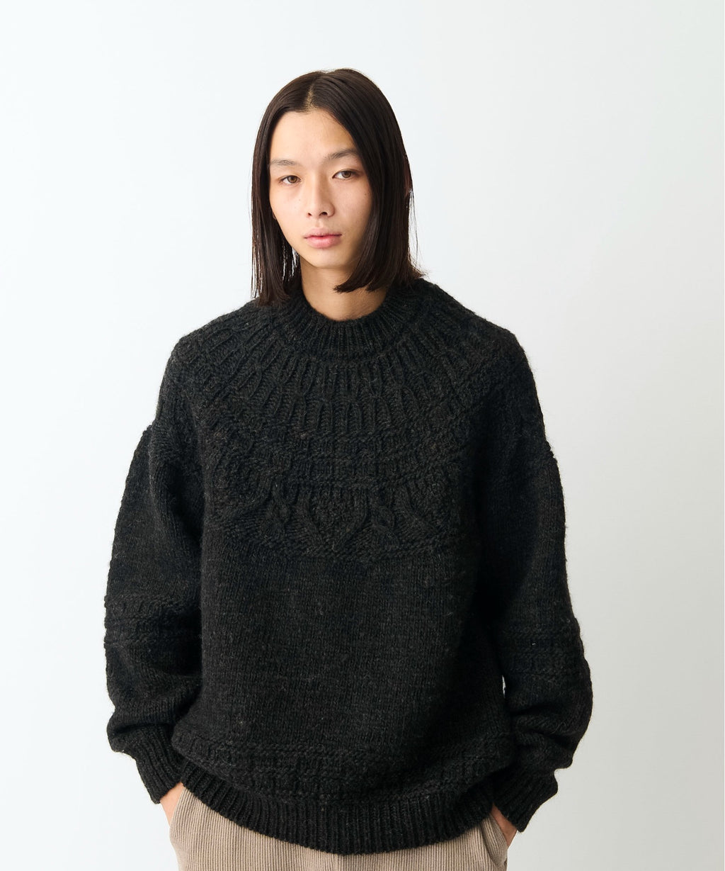 BATONER SPREAD ARAN CREW NECK バトナー アラン | vuzelia.com