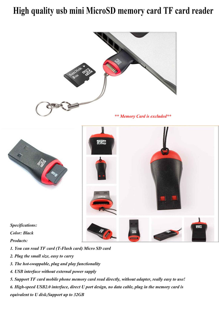 mini reader MicroSD card reader whistle Portable Mini USB 2.0 Micro SD TF T-Flash Memory Card Reader Adapter Flash Drive 2MA8