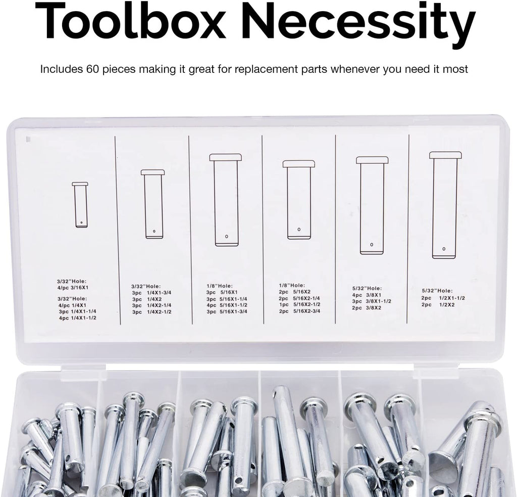 Neiko 50414a Clevis Pin Assortment Kit Steel Construction 332”18” Neiko® 