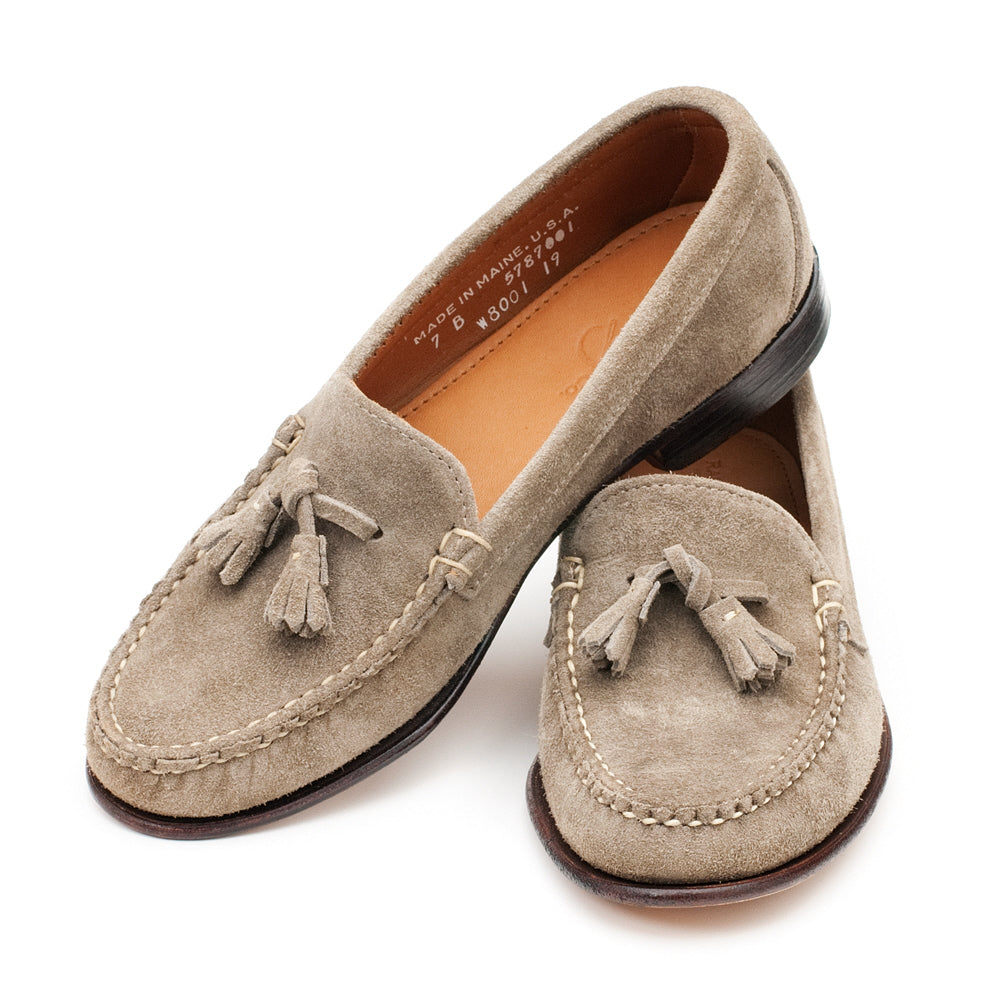 Women's Tassel Loafers - Taupe Suede 