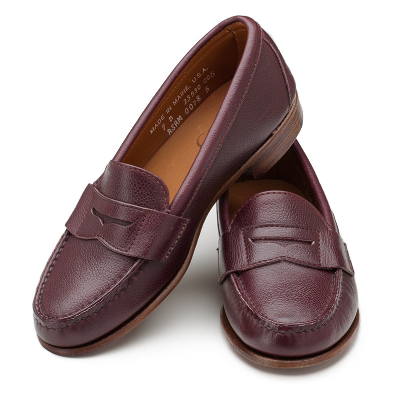 Penny Loafers - Burgundy Scotch Grain | Rancourt Co. | Men's Boots and Shoes