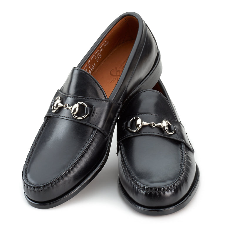 mens black bit loafers