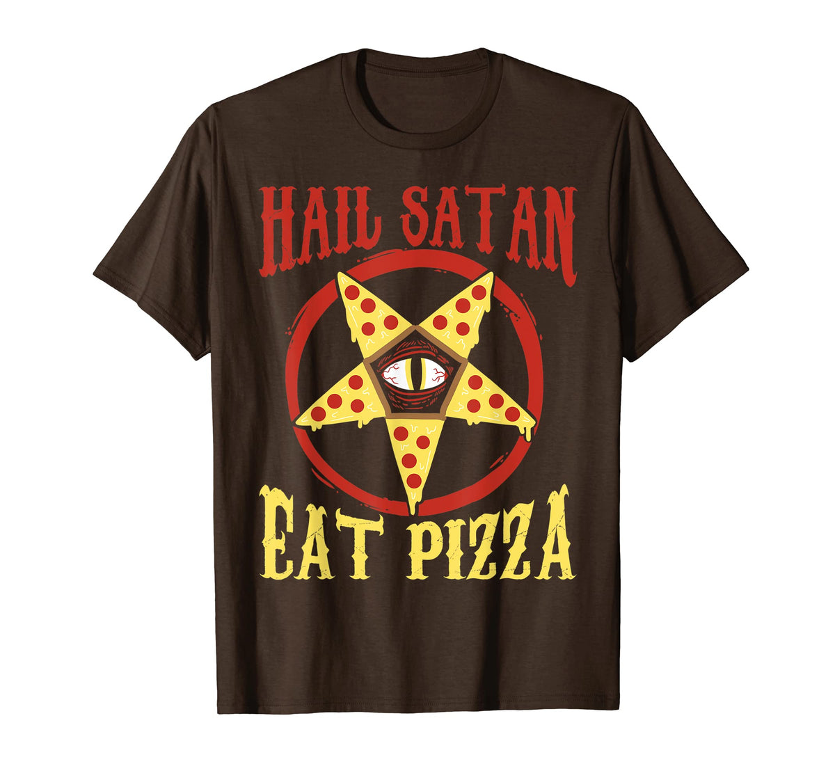 Hail Satan Eat Pizza Funny Satanic Occult Pizza Tee New Zealand Nz 4505