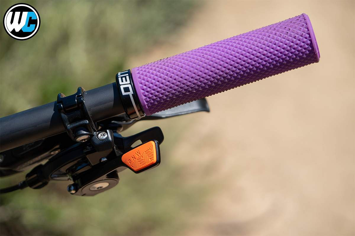purple mountain bike grips