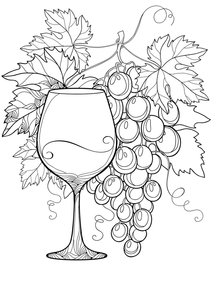 Animal Wine Coloring Pages for Kindergarten