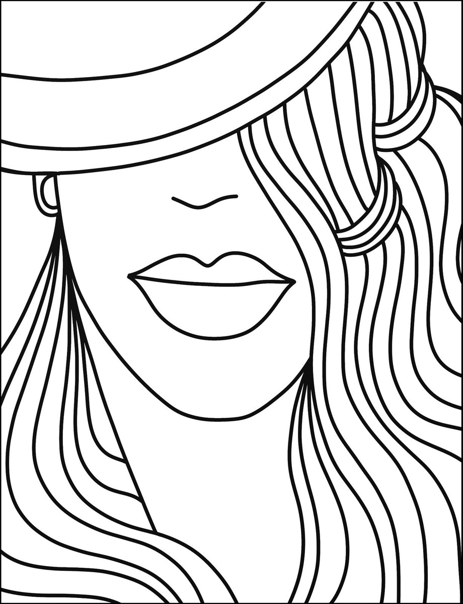 Visually Impaired Abstract Beauty Faces - Easy Coloring (PDF Book) For
