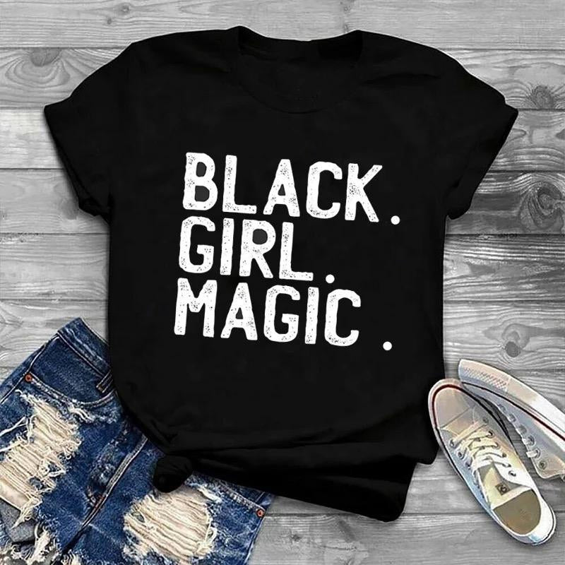Black Girl Magic White Print T Shirt Glamorous Chicks Headwraps