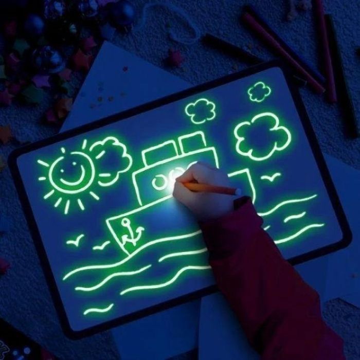 Cyyp Lavagna Luminosa Fluorescente Tavoletta di Scrittura LCD Colorato Bambina Fluorescente Scrittoio Lavagna Tavolo da Disegno 3D 