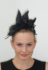 felt and leather headpiece for Autumn racing 