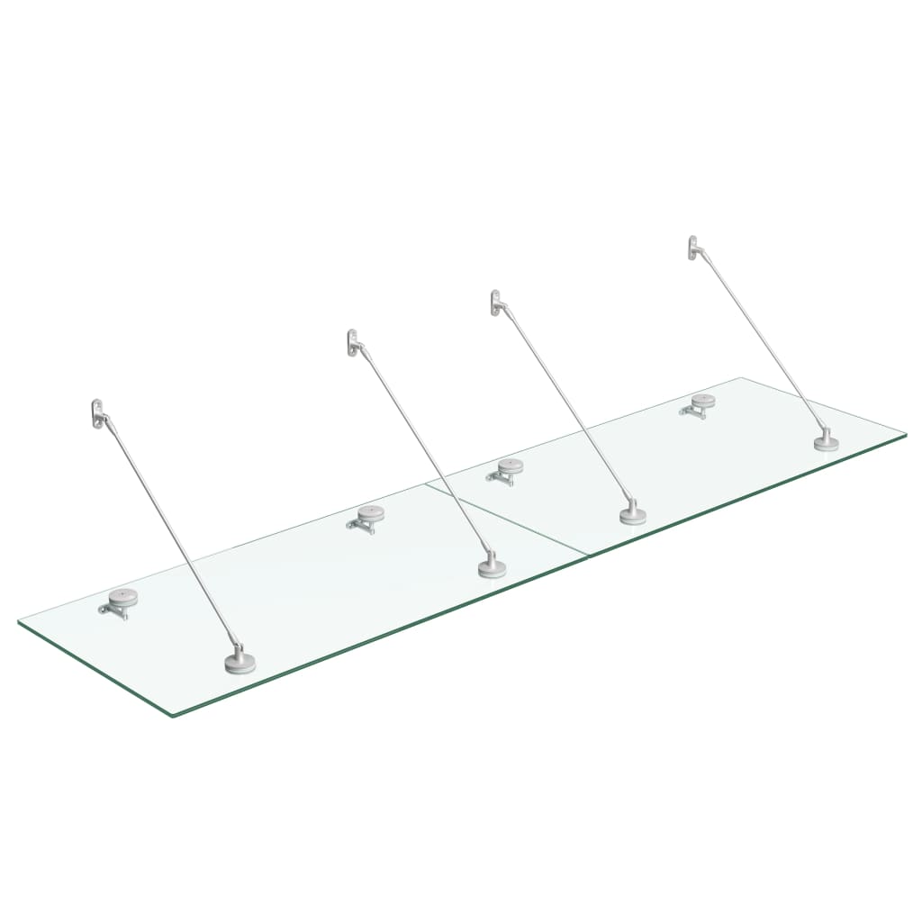 VSG Sicherheitsglas Haustür Vordach 240×60 cm Edelstahl