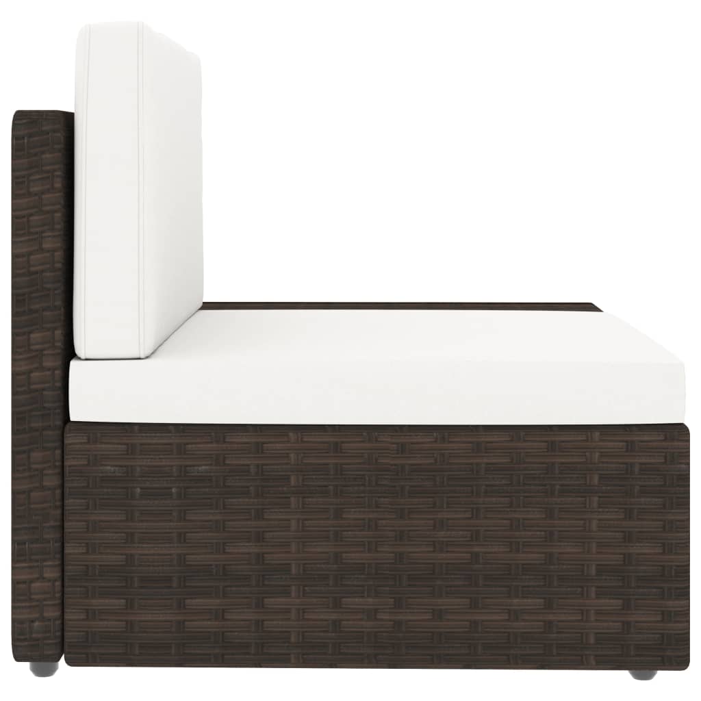 4 tlg. Garten Lounge Set Poly Rattan Braun