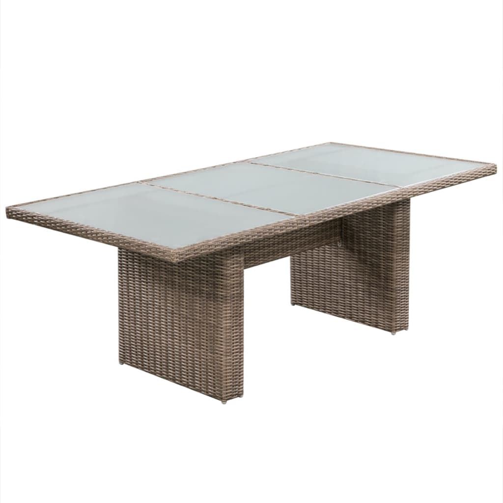 11 tlg. Garten Essgruppe Poly Rattan Braun