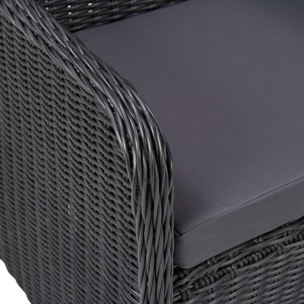 9 tlg. Garten Essgruppe Poly Rattan Schwarz
