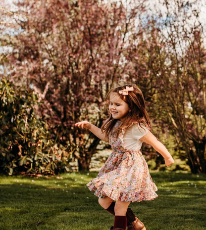 Vintage Spring Floral Pinafore 4T