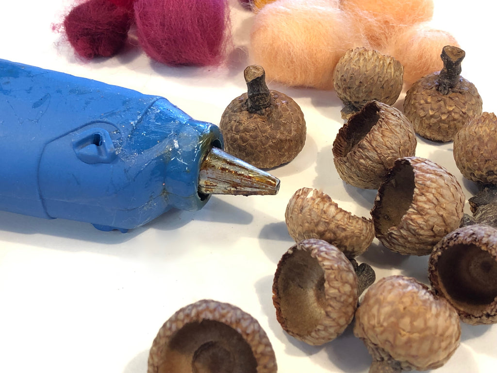 Workspace for Felted Acorns