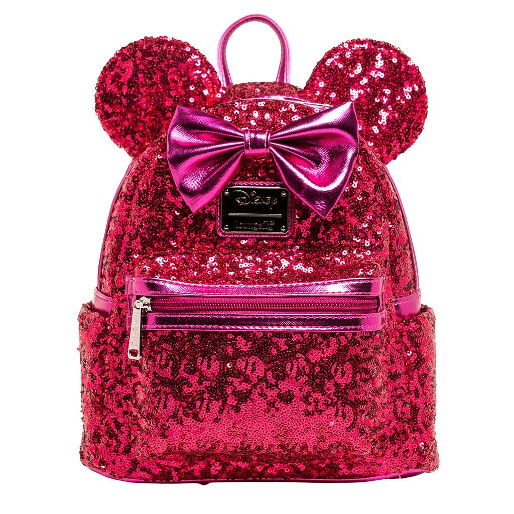 707 Street Exclusive - Loungefly Disney Minnie Mouse Magenta Sequin Mini Backpack