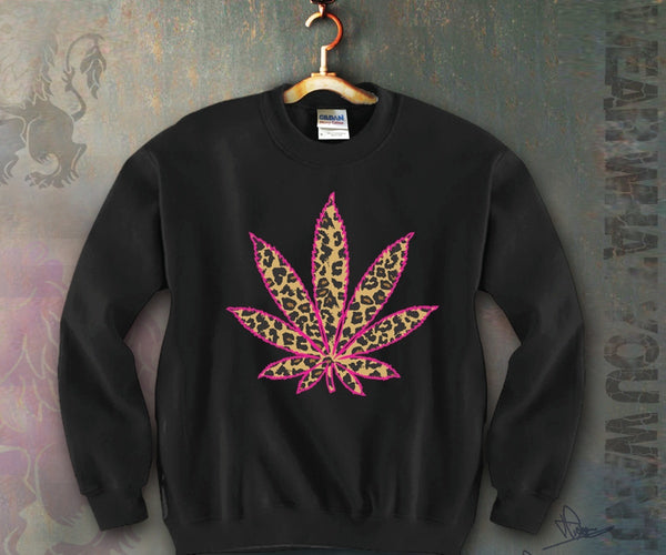 Cheetah Leaf Unisex Crewneck Funny and Music