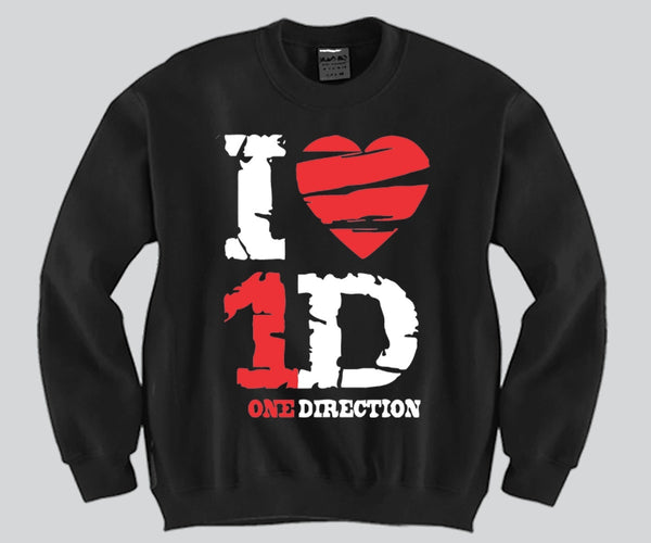 I Heart 1D Unisex Crewneck Funny and Music