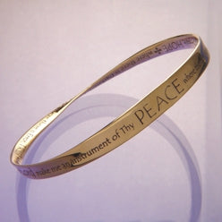 St. Francis' Prayer Peace Gold Bracelet 