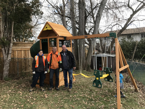 Gail Lopez, Rob Oliphant and Clare Francis from PCL volunteered two days of their time to build and make Ahmed’s wish become a reality.