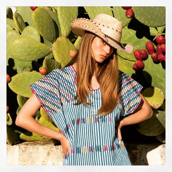 Capelo Hats were used in a Pippa Holt Kaftans campaign