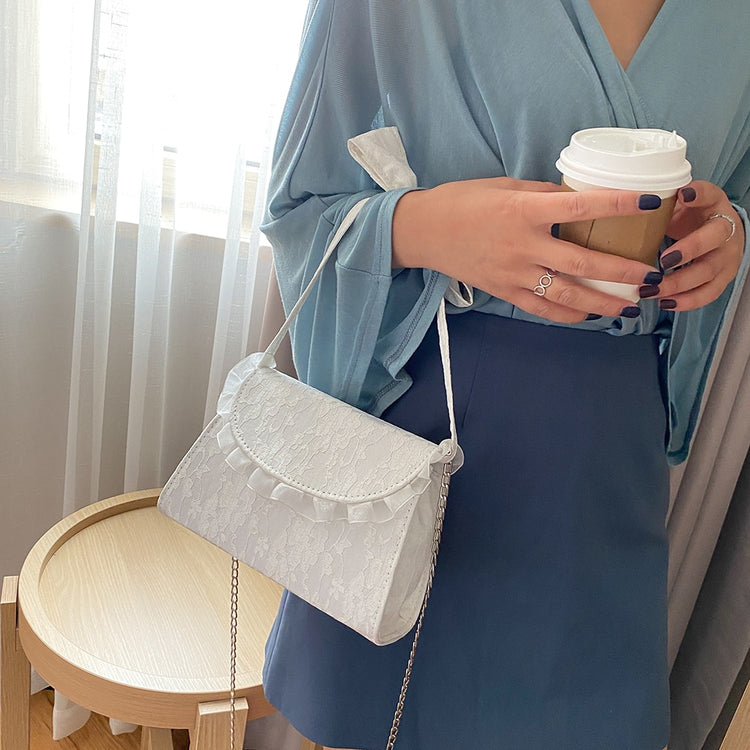 Crossbody Bags for Women Birthday Gifts Elegant Lace Mesh Women Shoulder Bag Korean Bow PU Lady Chain Crossbody Handbags