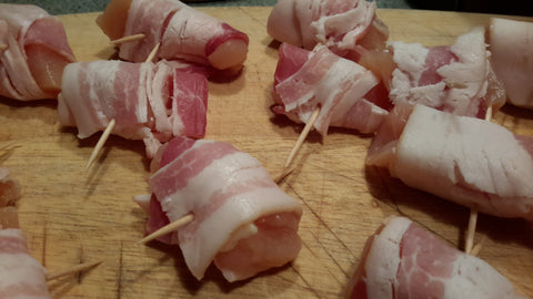CHicken wrapped bacon with Silverton Foods Apple Rum BBQ Sauce