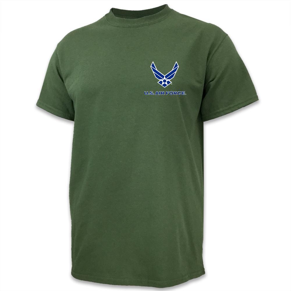 Vervormen gevaarlijk Trouw U.S. Air Force T-Shirts: Air Force Wings Logo Left Chest T-Shirt