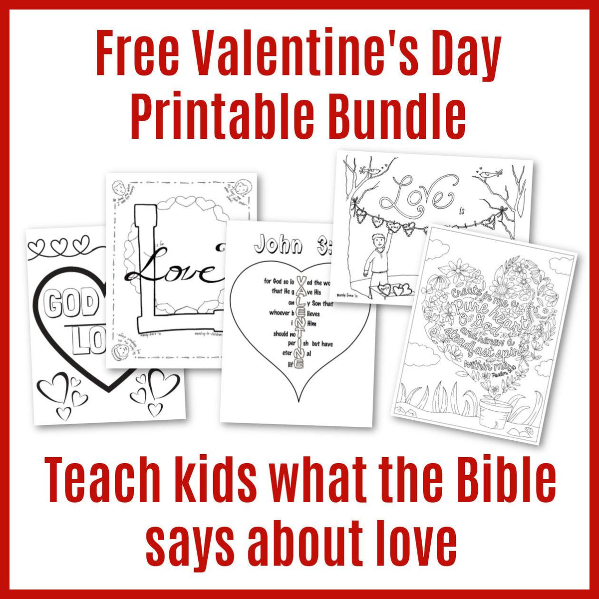 Valentine s Day Printable Bundle (FREE) download only Sunday School Store