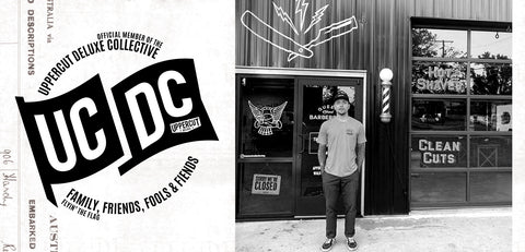 Hayden Mingus next to UCDC logo